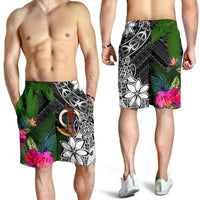 Vanuatu Men Shorts - Turtle Plumeria Banana Leaf - Polynesian Pride