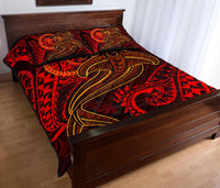 Chuuk Quilt Bed Set - Red Shark Polynesian Tattoo - Polynesian Pride