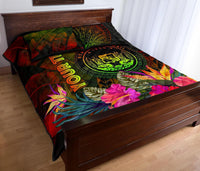 Polynesian Hawaii Polynesian Personalised Quilt Bed Set - Hibiscus and Banana Leaves - Polynesian Pride