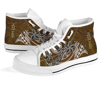 Cook Islands Custom Personalised High Top Shoes - Polynesian Boar Tusk - Polynesian Pride