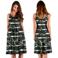 Hawaii Tropical Line Patttern Midi Dress - Polynesian Pride
