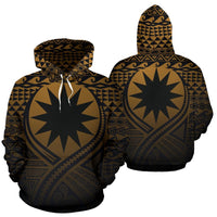 Nauru All Over Hoodie Lift up Gold Unisex Gold - Polynesian Pride