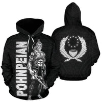 Pohnpei Polynesian Hoodie Micronesia Pohnpeian Warrior Unisex Black - Polynesian Pride