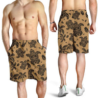 Polynesian Turtle Palm And Sea Pebbles Gold Men's Short - Polynesian Pride