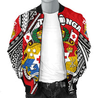 (Custom Personalised) Tonga Rugby Men Bomber Jacket Polynesian Style Pinwheel - Custom Text and Number - Polynesian Pride