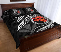 Hawaiian Polynesian Quilt Bed Set - Kanaka Maoli & White Manta Ray Turtle Tentacle - Polynesian Pride