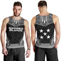 Gambier Islands Men's Tank Top - Polynesian Chief Black Version - Polynesian Pride