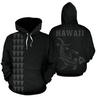 Hawaii Kakau Polynesian Gray Hammerhead Shark Hoodie Unisex Gray - Polynesian Pride