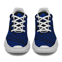 Kanaka White Chunky Sneakers Blue - Circle Style - Polynesian Pride