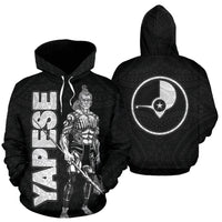 Yap Polynesian Hoodie Micronesia Yapese Warrior Unisex Black - Polynesian Pride