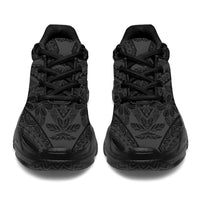Polynesian Plumeria Mix Gray Black Chunky Sneakers - Polynesian Pride