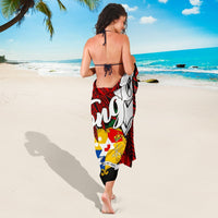 Tonga Polynesian Sarong - Tribal Wave Tattoo Flag Color - Polynesian Pride