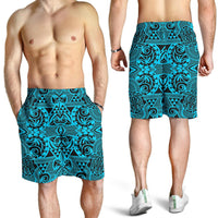 Polynesian Kakau Turtle Blue Men's Short - Polynesian Pride