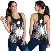 Nauru Polynesian Women Tank Top Map Black - Polynesian Pride