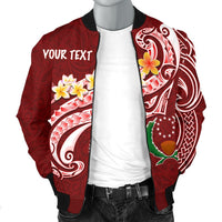 Pohnpei Personalised Men's Bomber Jacket - Pohnpei Seal Polynesian Patterns Plumeria - Polynesian Pride