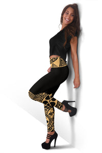 Samoa Women's Leggings - Polynesian Gold Version - Polynesian Pride