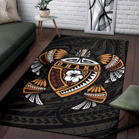 Hawaiian Map Turtle Ohana Hibiscus Kakau Polynesian Rug AH - Polynesian Pride