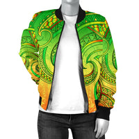 New Zealand Maori Mangopare Women Bomber Jacket Polynesian - Rasta - Polynesian Pride