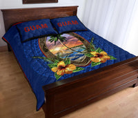Guam Quilt Bed Set - Guam Coat Of Arms Hibiscus - Polynesian Pride