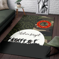 New Zealand Anzac Maori Area Rug Camo Lest For Get - Polynesian Pride