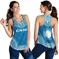 Northern Mariana Islands Women's Racerback Tank - Polynesian Chief Flag Version - Polynesian Pride