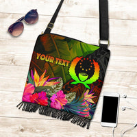 Pohnpei Polynesian Personalised Crossbody Boho Handbag - Hibiscus and Banana Leaves One Style One Size Reggae - Polynesian Pride