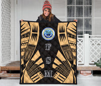 Federated States Of Micronesia Premium Quilt - Federated States Of Micronesia Seal Polynesian Gold Tattoo - Polynesian Pride