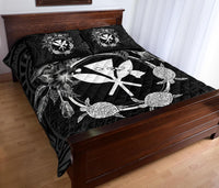 Hawaii Kanaka Turtle Hibiscus Polynesian Quilt Bed Set - Anthea Style White - Polynesian Pride