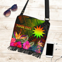 Nauru Polynesian Personalised Crossbody Boho Handbag - Hibiscus and Banana Leaves One Style One Size Reggae - Polynesian Pride