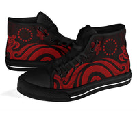 Cook Islands High Top Canvas Shoe - Red Tentacle Turtle - Polynesian Pride