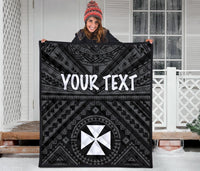 Wallis and Futuna Personalised Premium Quilts - Wallis and Futuna Seal With Polynesian Tattoo Style - Polynesian Pride