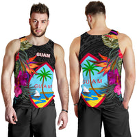 Guam Men's Tank Top - Hibiscus Polynesian Pattern - Polynesian Pride