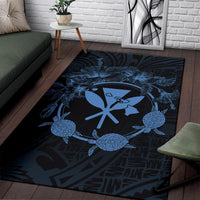 Hawaii Kanaka Turtle Hibiscus Polynesian Rug - Anthea Style Pastel - Polynesian Pride