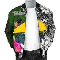 Tokelau Men Bomber Jacket - Turtle Plumeria Banana Leaf - Polynesian Pride