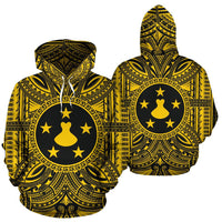 Austral Islands ll Over Hoodie ustral Islands Coat of rms Polynesian Gold Black - Polynesian Pride