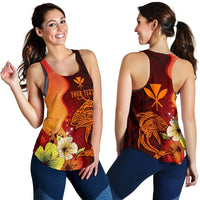 Hawaii Custom Personalised Women's Racerback Tank - Tribal Tuna Fish - Polynesian Pride