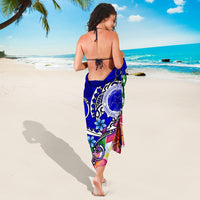 CNMI Sarong - Turtle Plumeria (Blue) - Polynesian Pride