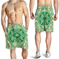 Polynesian Plumeria Mix Green Men's Short - Polynesian Pride