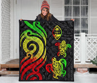 Guam Polynesian Premium Quilt - Reggae Tentacle Turtle - Polynesian Pride