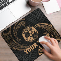 Tonga Polynesian Custom Personalised Mouse Pad - Gold Tribal Wave - Polynesian Pride