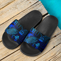 Vanuatu Sandals - Turtle Hibiscus Pattern Blue - Polynesian Pride