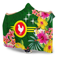 American Samoa Hooded Blanket - Manu'atele Hibiscus Flag - Polynesian Pride