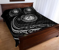 Hawaii Coat Of Arms Quilt Bed Set - White - Frida Style - Polynesian Pride