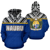 Nauru All Over Hoodie Polynesian Hoodie Style Unisex White - Polynesian Pride