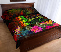 Fiji Polynesian Quilt Bed Set - Hibiscus and Banana Leaves - Polynesian Pride