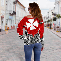 Wallis And Futuna Premium Off Shoulder Sweater A7 - Polynesian Pride