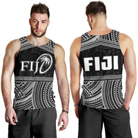 Fiji Rugby Polynesian Patterns Men's Tank Top White - Polynesian Pride