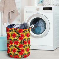 Tropical Flowers And Palm Leaves Hawaii Laundry Basket - Polynesian Pride