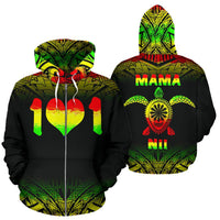 Mama Nii All Over Zip up Hoodie Unisex Reggae - Polynesian Pride