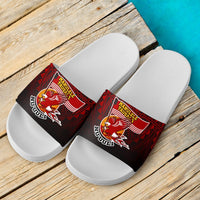 American Samoa Slide Sandals - Manulele Tausala Nuuuli (Ver 2) White - Polynesian Pride